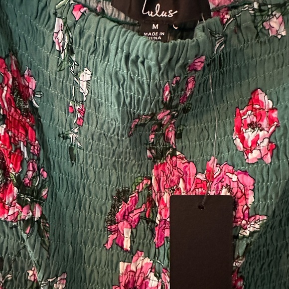 Lulu’s two piece Floral Green Dress - Picture 2 of 3